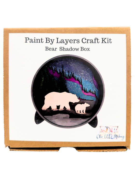 Paint By Layers Craft Kit- Bear Shadow Box