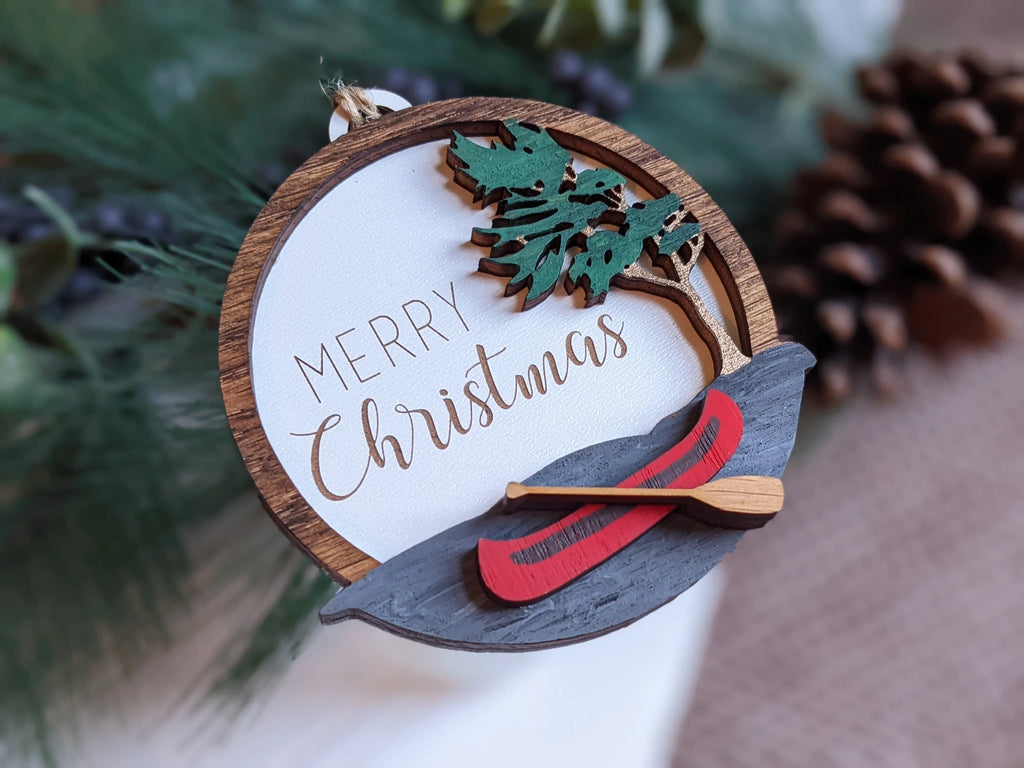 Canoe Round Ornament