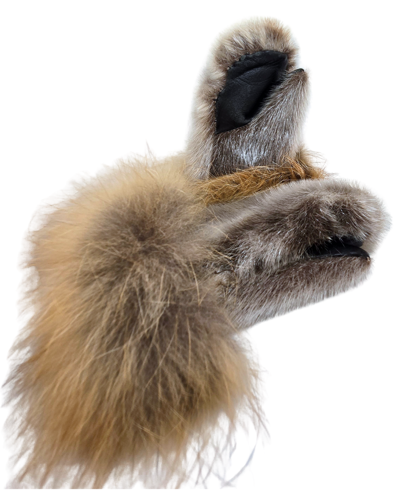 Toddler's Sealskin Mitts with Fur Trim