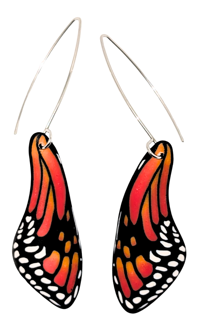 Butterfly Wing Earrings - Large Monarch
