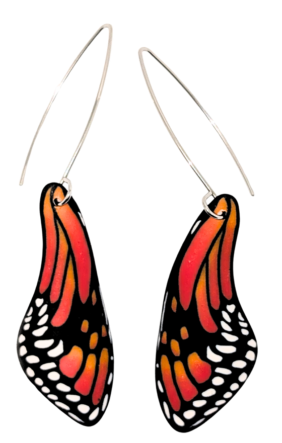 Butterfly Wing Earrings - Large Monarch