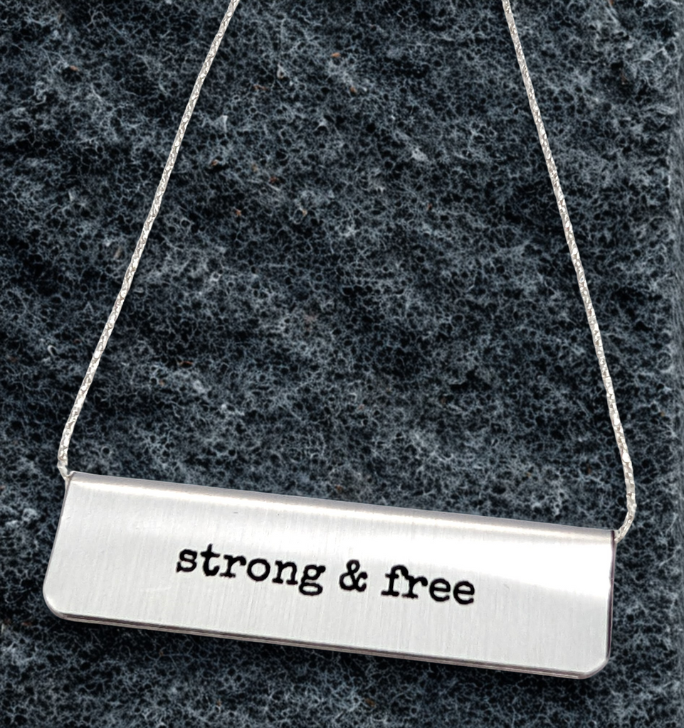 Reversible Red Flag Bar Necklace