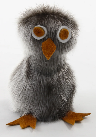 Grey Sealskin Ookpik (Owl) - Daisy Savard