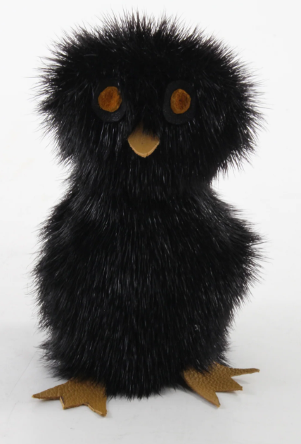 Black Sealskin Ookpik (Owl) - Daisy Savard