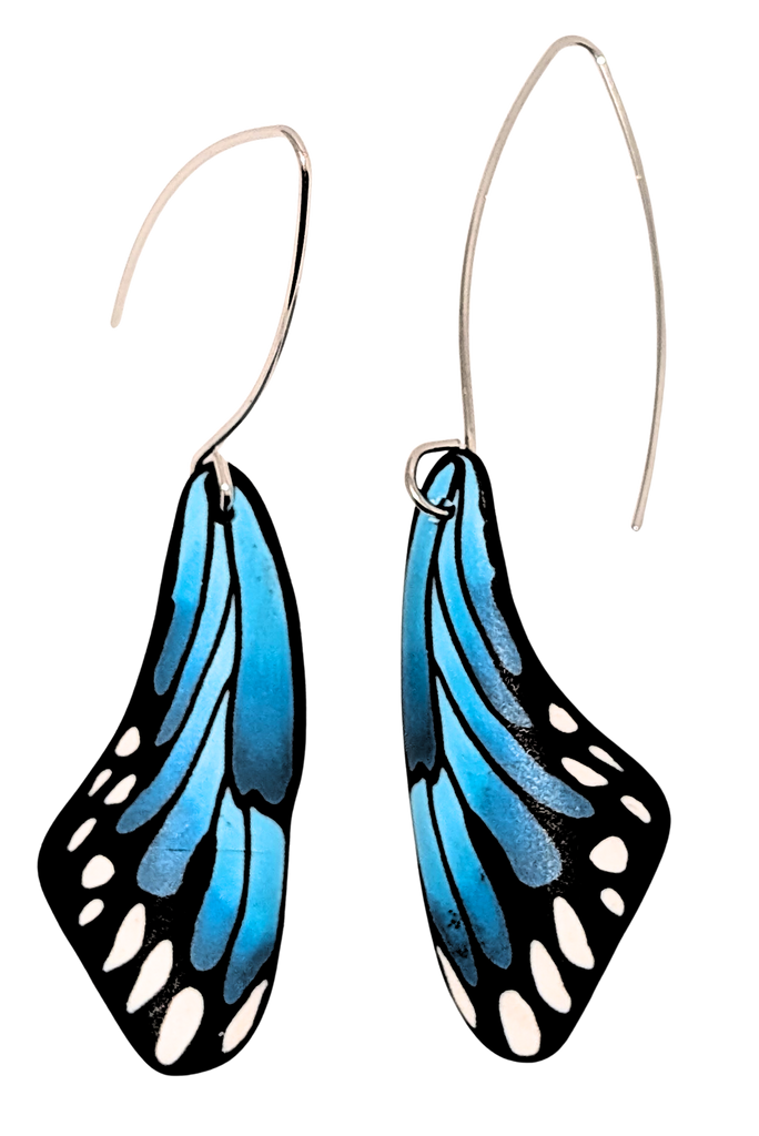 Butterfly Wing Earrings - Large Blue Morpho