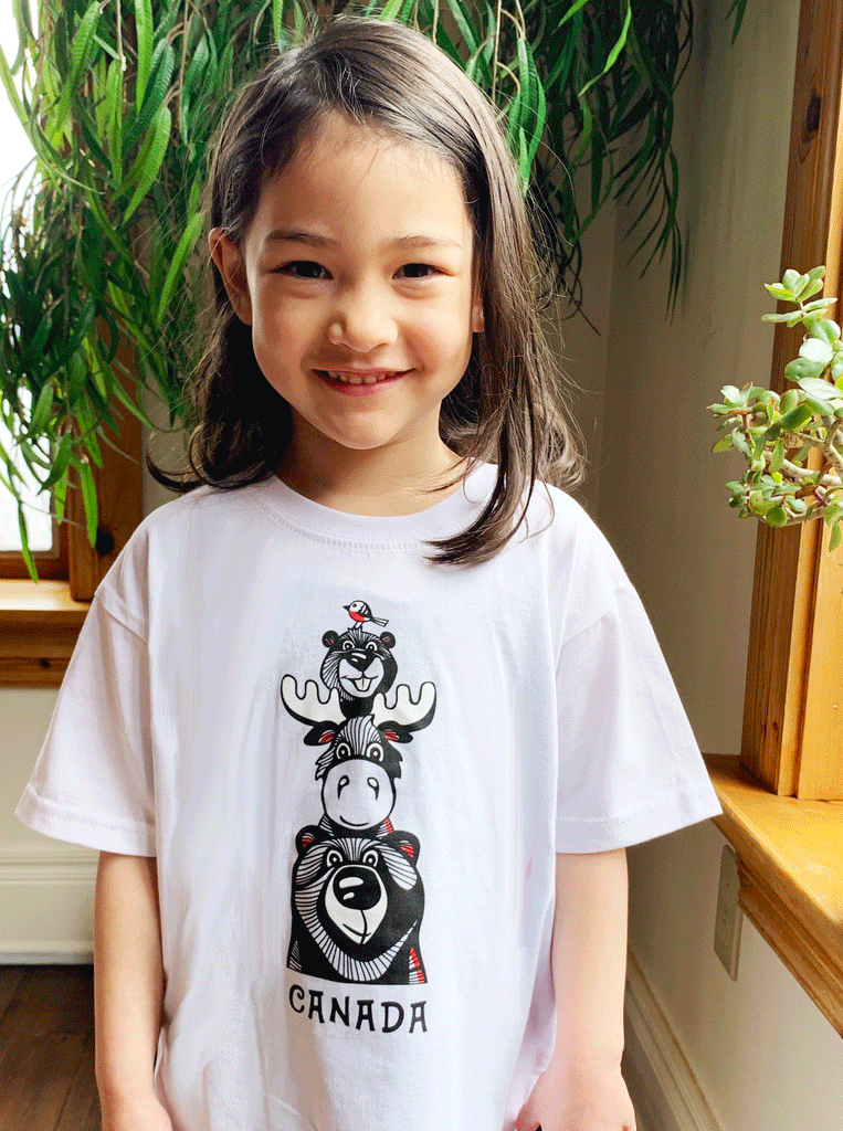 Kids Animal Stack Canada T-Shirt