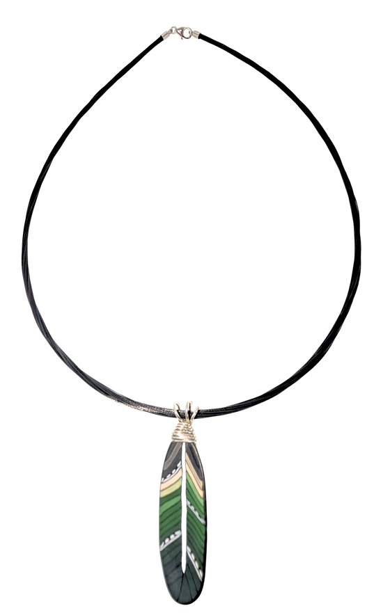 Feather Pendant - Green