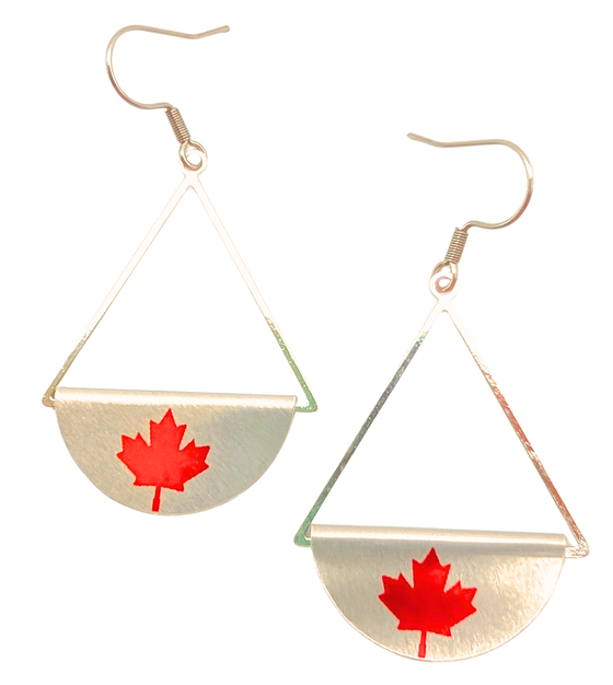 Dangle Silver and Red Earrings
