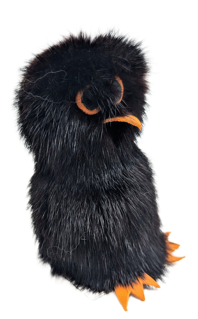 Black Sealskin Ookpik (Owl) - Daisy Savard