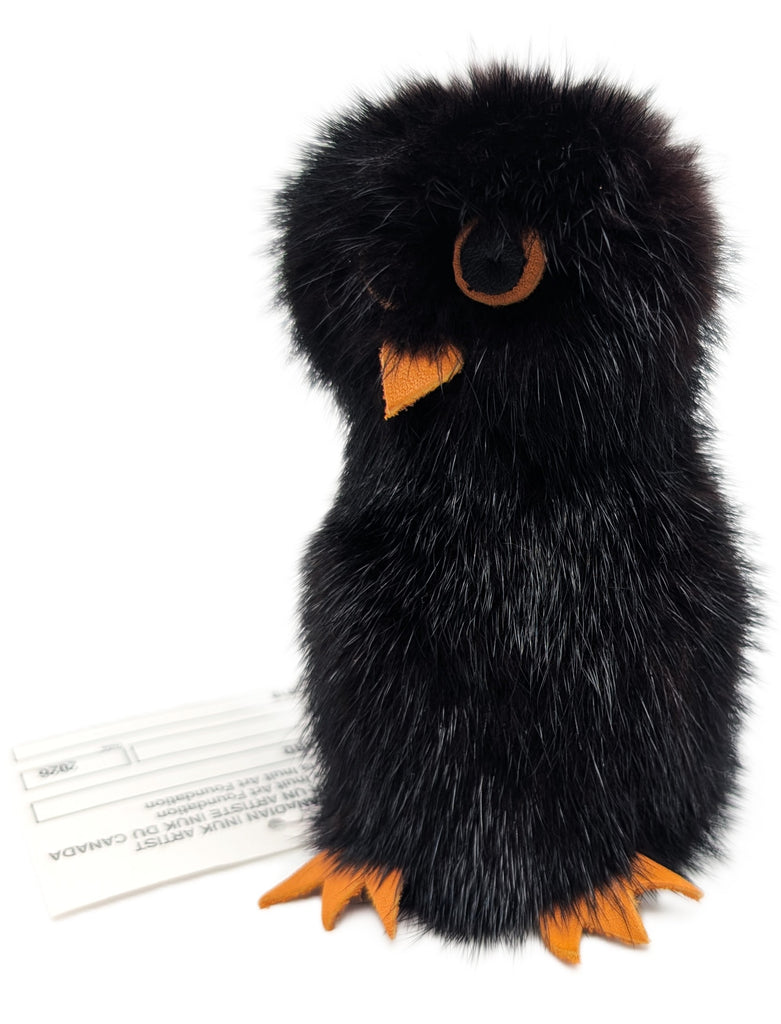 Black Sealskin Ookpik (Owl) - Daisy Savard