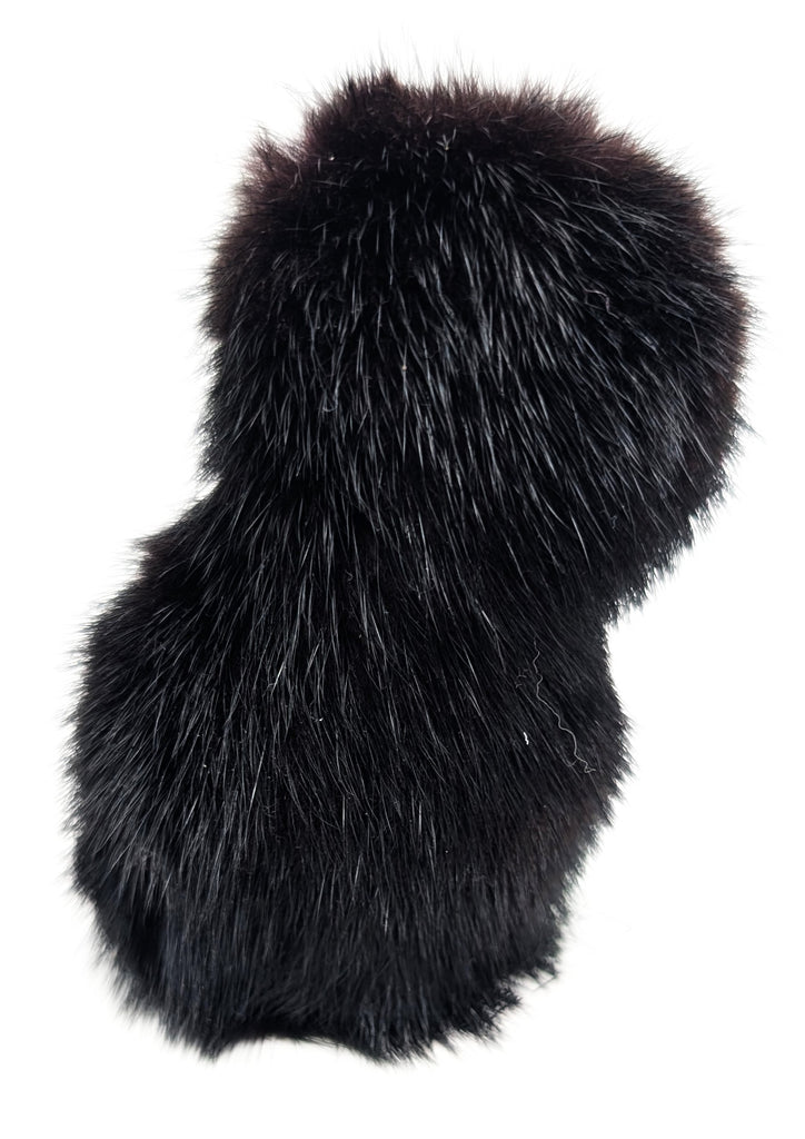 Black Sealskin Ookpik (Owl) - Daisy Savard
