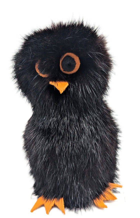 Black Sealskin Ookpik (Owl) - Daisy Savard