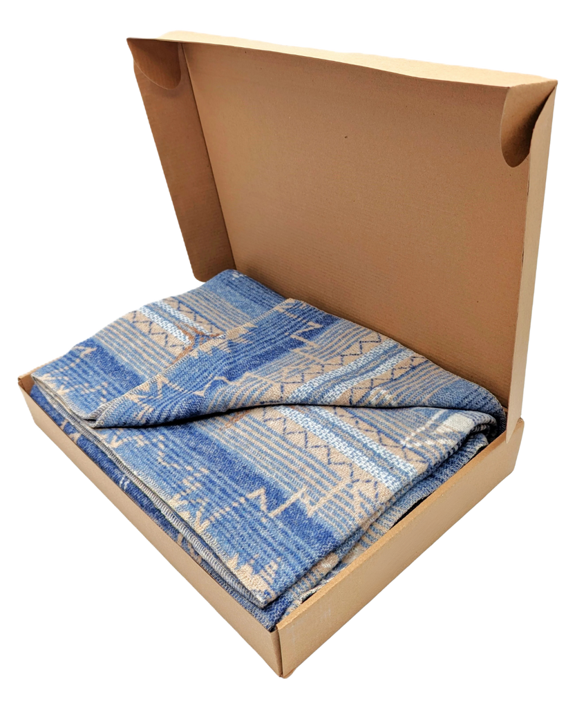 First Nations Throw Blanket - Blue Ice