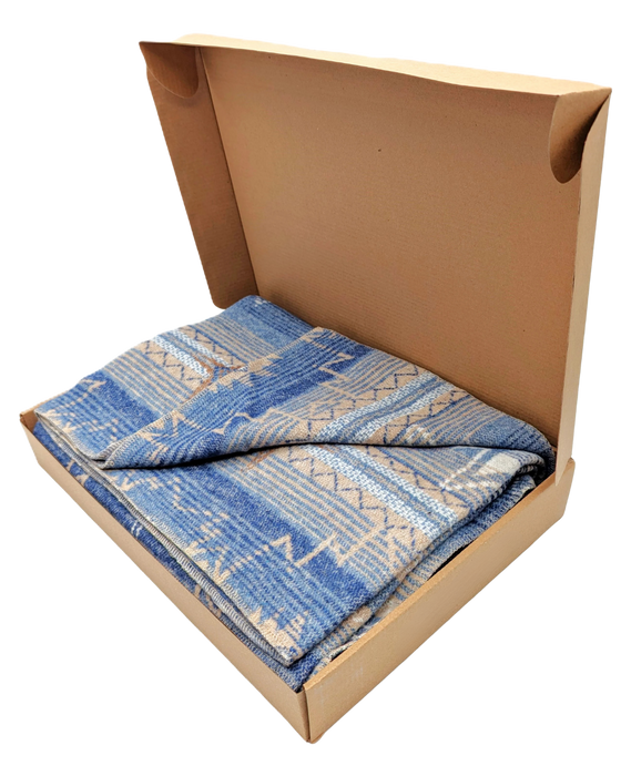 First Nations Throw Blanket - Blue Ice