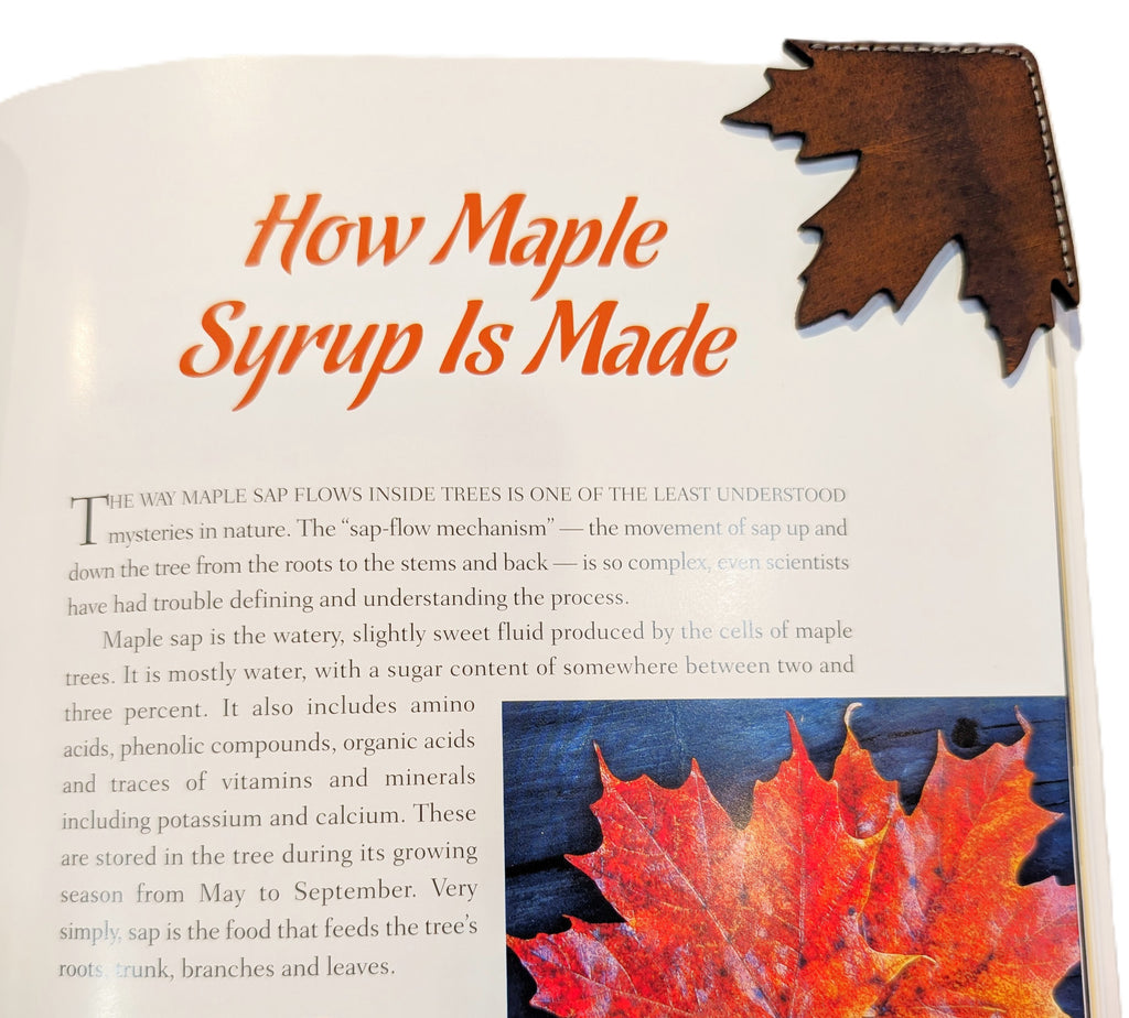 Maple Leaf Leather Bookmark