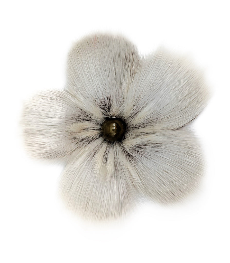 Sealskin Flower Hair Pin