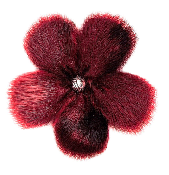 Sealskin Flower Brooch