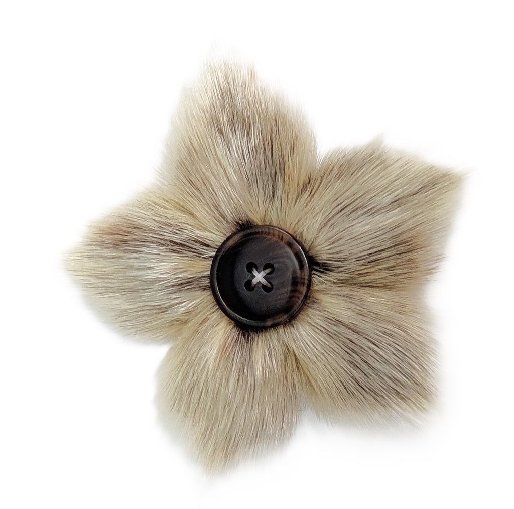 Sealskin Flower Brooch