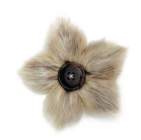 Sealskin Flower Brooch