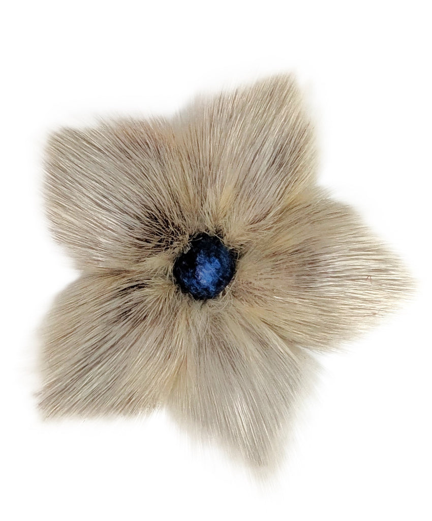 Sealskin Flower Brooch