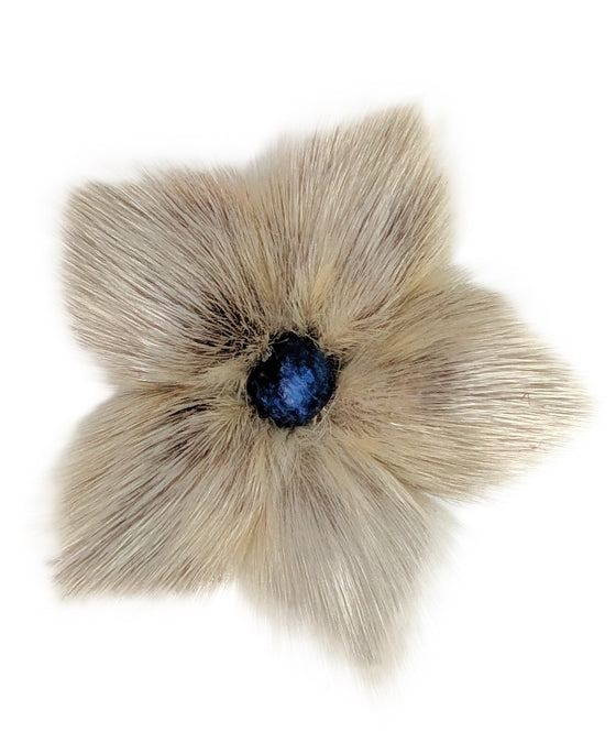 Sealskin Flower Brooch