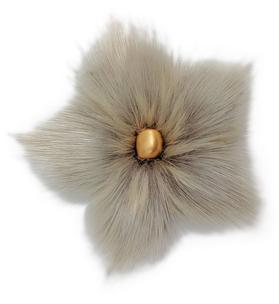 Sealskin Flower Brooch