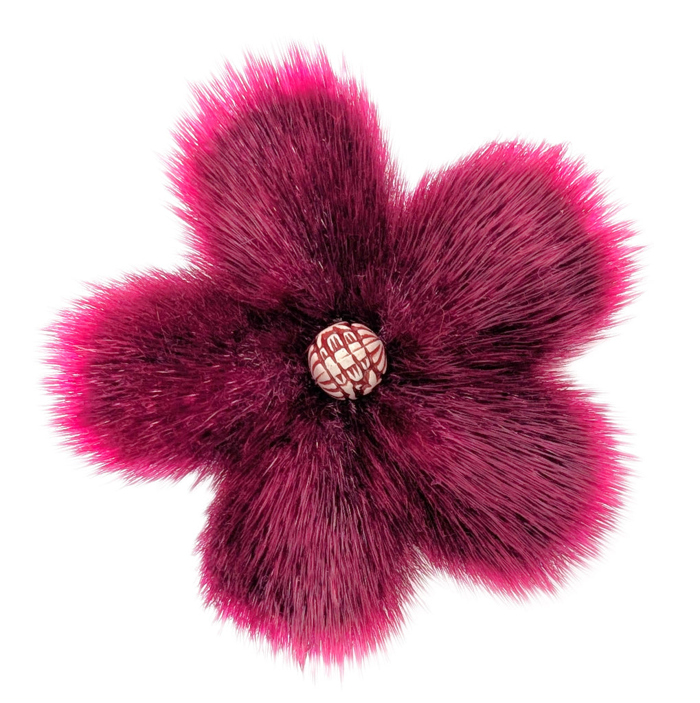 Sealskin Flower Hair Pin
