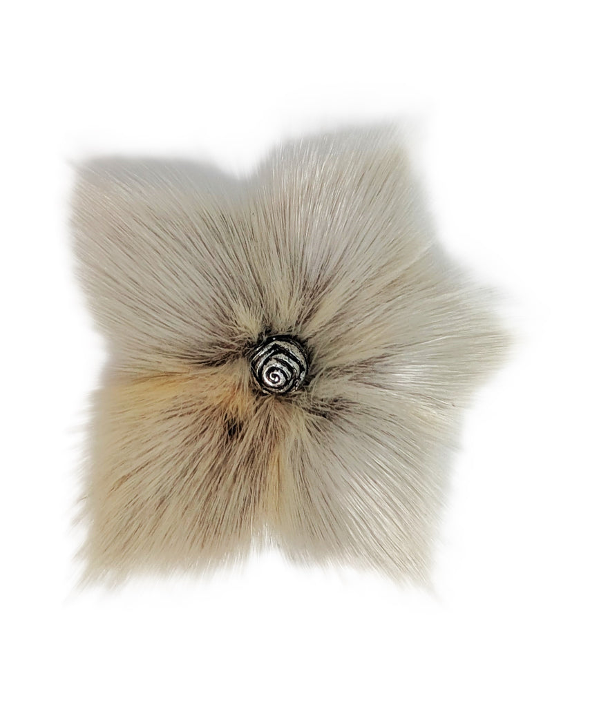 Sealskin Flower Brooch