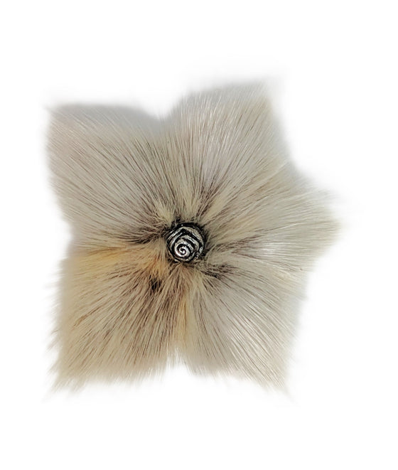Sealskin Flower Brooch