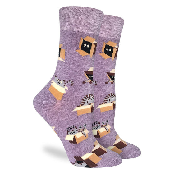 Women's Cat in a Box Crew Socks