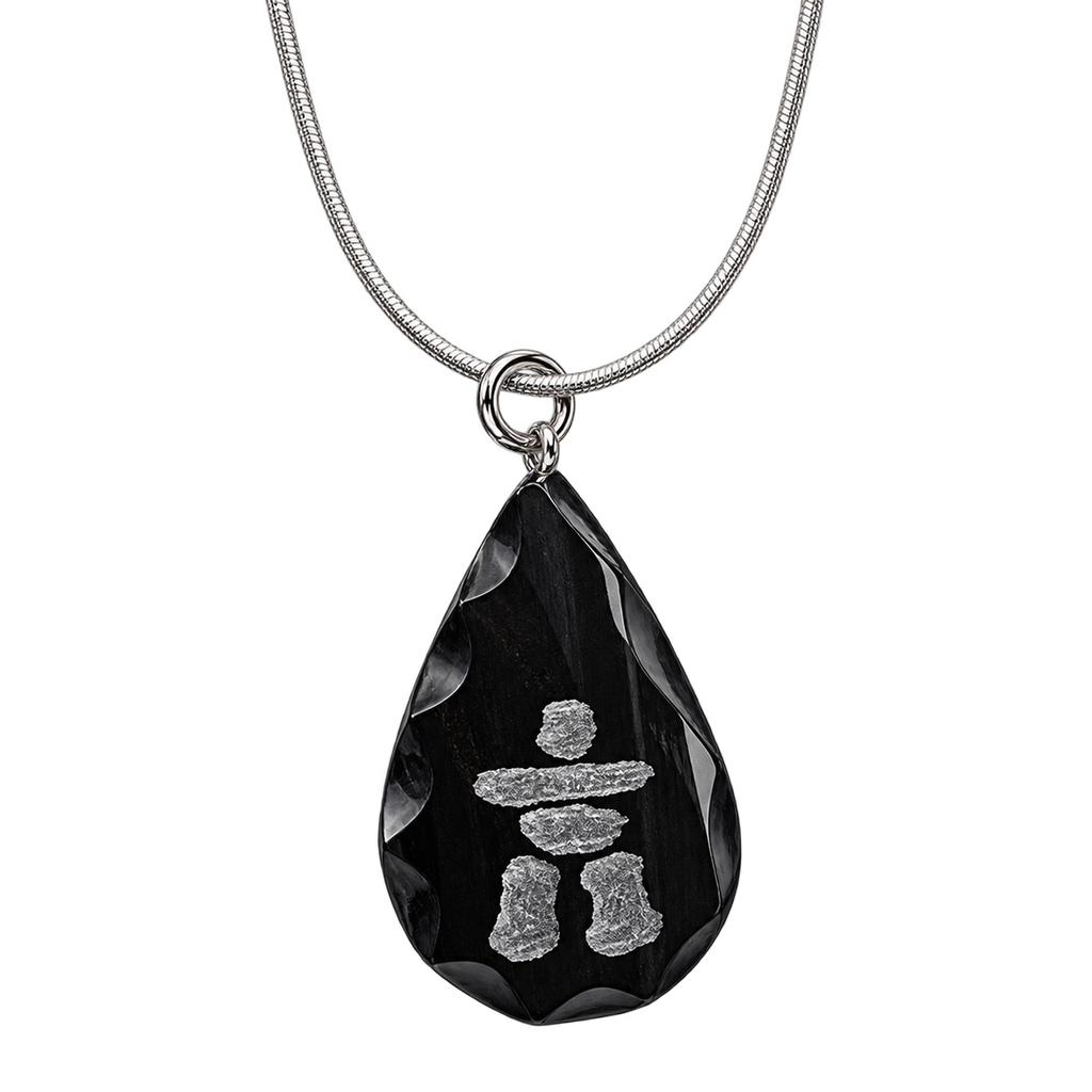 Baleen Inukshuk Pendent - Sandy Maniapik