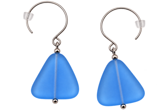 Cultured Sea Glass Earrings Periwinkle