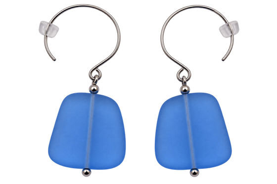 Cultured Sea Glass Earrings Periwinkle