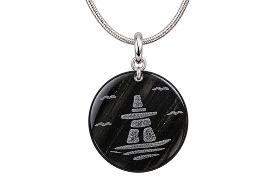 Baleen Inukshuk Pendent - Sandy Maniapik