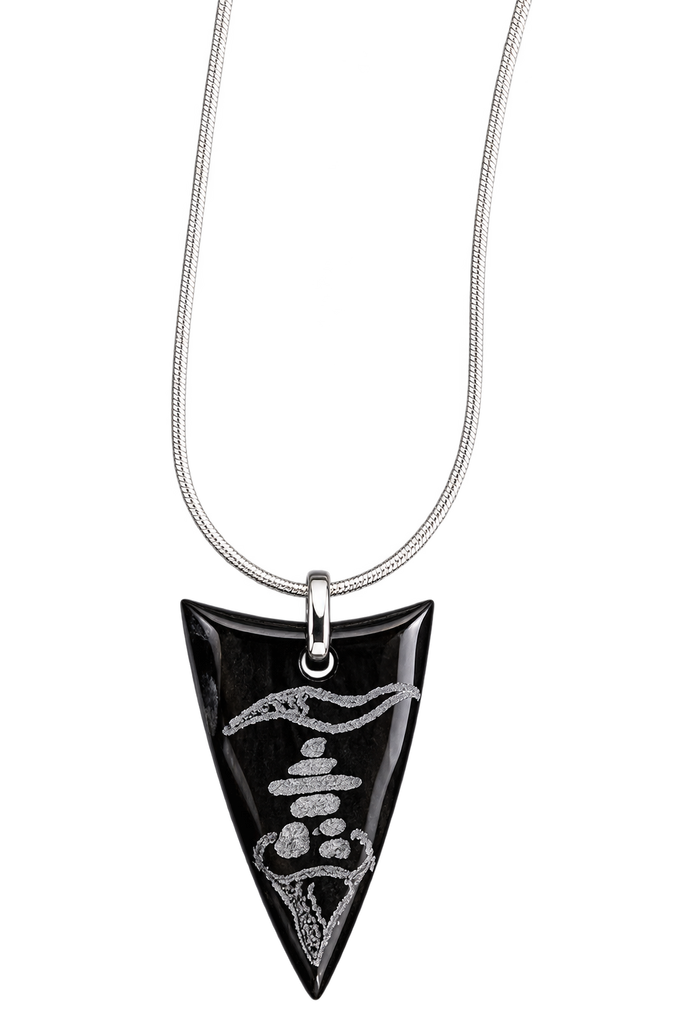 Baleen Inukshuk Pendent - Sandy Maniapik