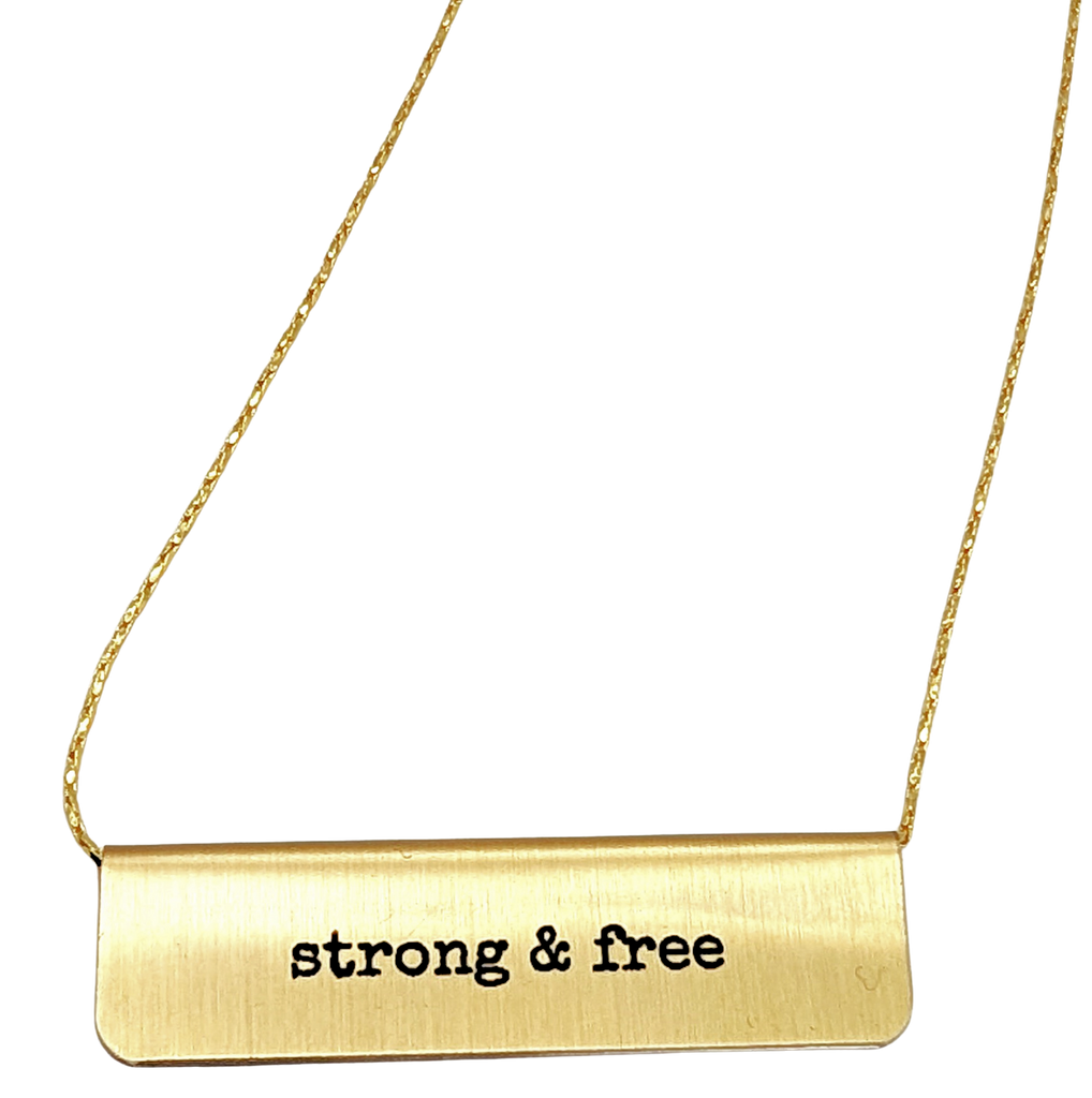 Reversible Black Flag Bar Necklace