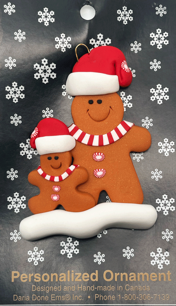 Single Parent Gingerbread Family of 2 Ornament