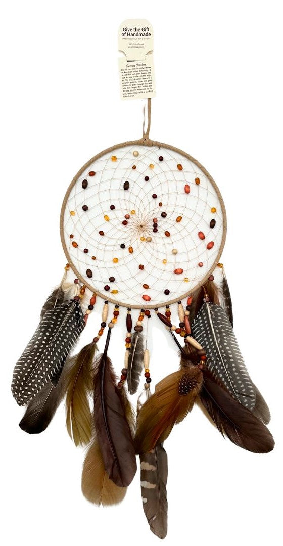 First Nations Dream Catcher - Spirit Feather (Brown)