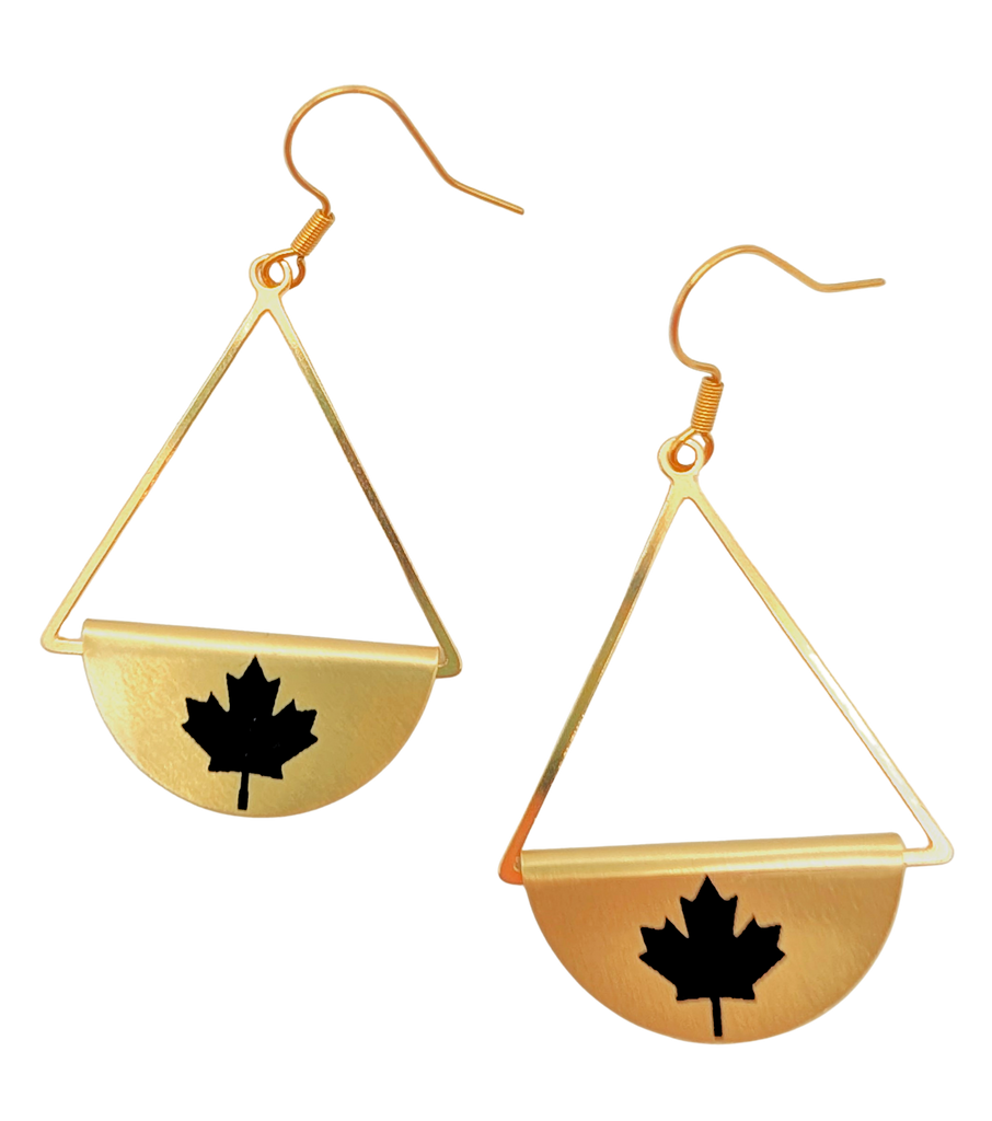 Dangle Gold and Black Earrings