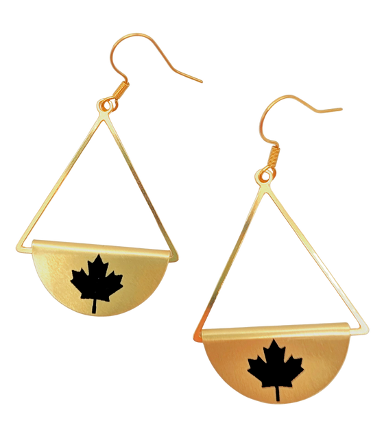 Dangle Gold and Black Earrings