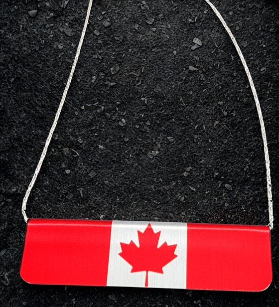 Reversible Red Flag Bar Necklace