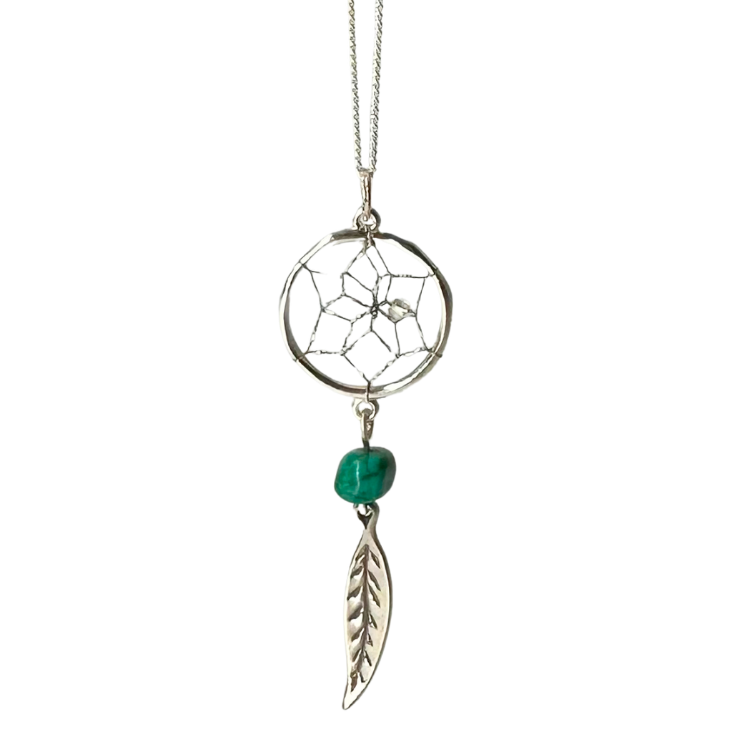 First Nations Dream Catcher Feathered Pendant