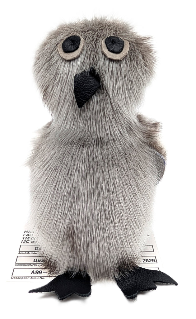 Grey Sealskin Ookpik (Owl) - Daisy Savard