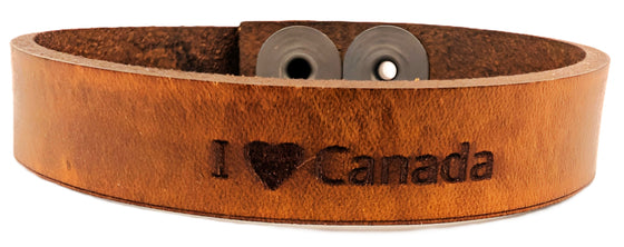 Leather "I <3 Canada" Bracelet