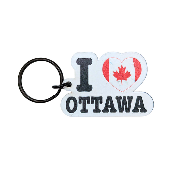 I love Ottawa keychain, with black lettering, and a Canada flag shaped heart! 