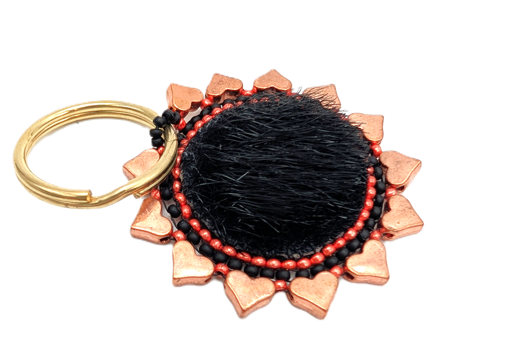 Beaded Sealskin Keychain