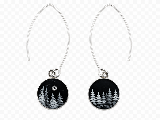 Midnight Cedars Hook Earrings