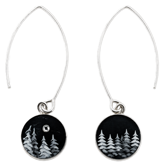 Midnight Cedars Hook Earrings