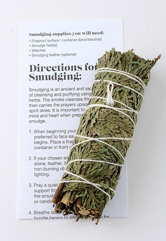 Traditional First Nations Smudge Bundle - Cedar - Made In Canada Gifts