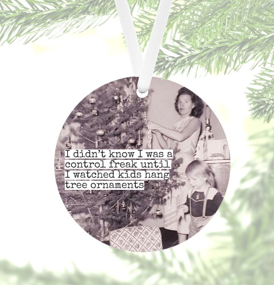 Decorating the Tree Round Ornament
